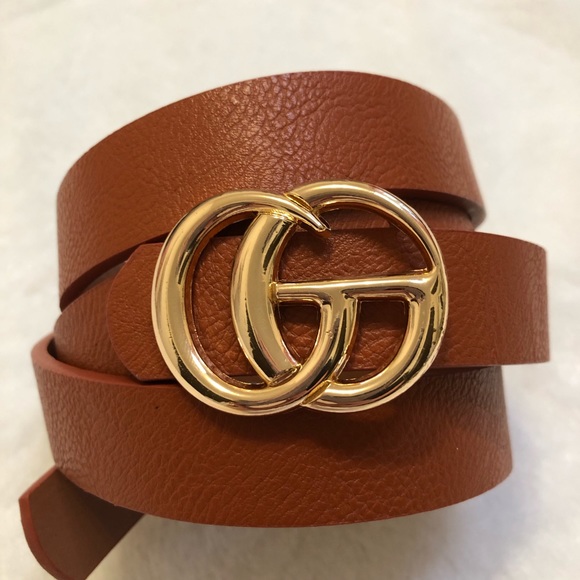NEW Chestnut Brown Faux Leather Fashion Belt - Picture 3 of 7